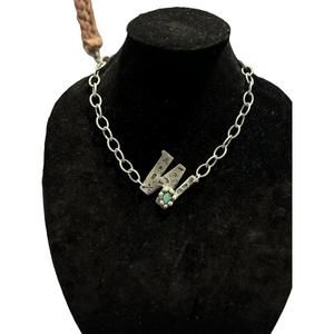 NEW ART BY AMY LABBE "w" initial necklace in silver